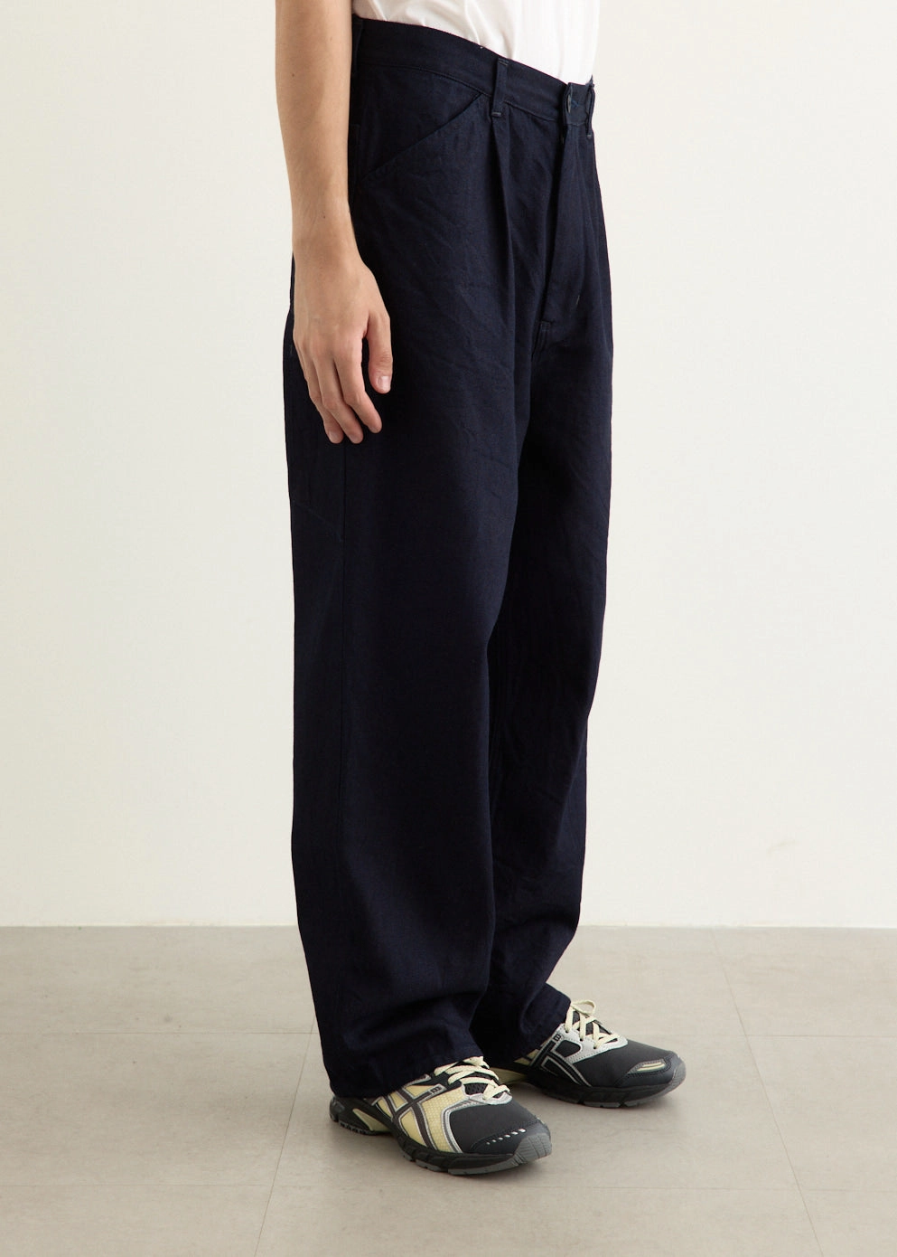 12oz Denim 1 Tuck Pants Stretchy Waist ErgonomicStitching