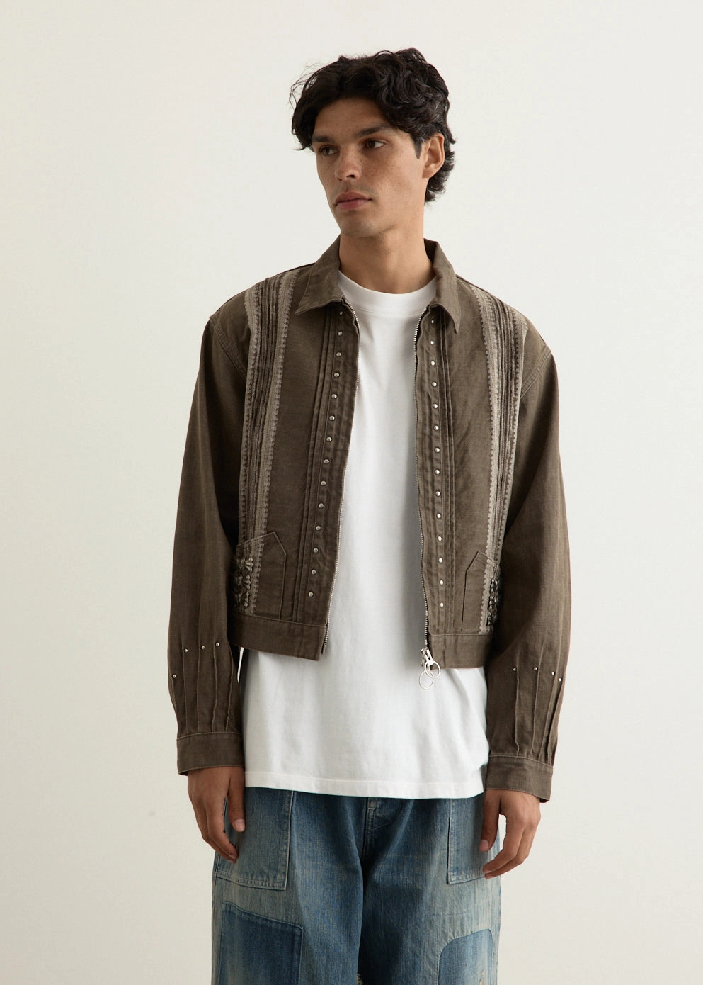 RipResistant Reinforcement 12oz YAGASURI Jacquard Denim Chimayo Drizzler JKT