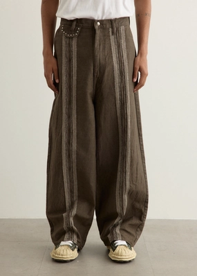 Sport Wear Fit 12oz YAGASURI Jacquard Denim PORT Baggy Pants