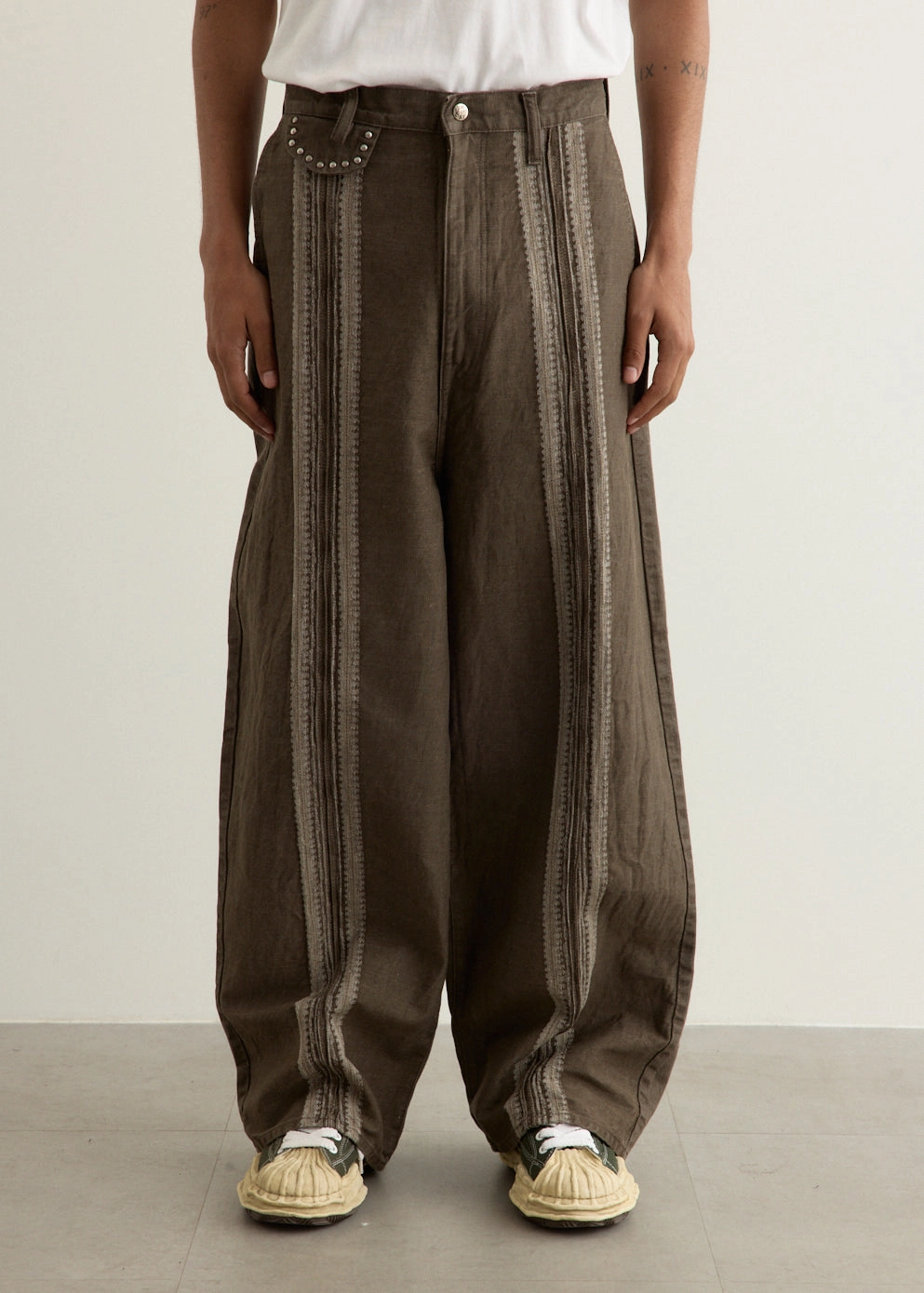 Sport Wear Fit 12oz YAGASURI Jacquard Denim PORT Baggy Pants