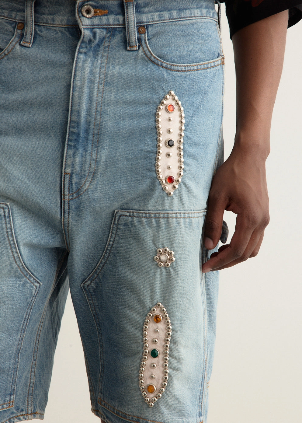 Holiday Gift belt 14oz Denim Shorts (STUDS Remake)