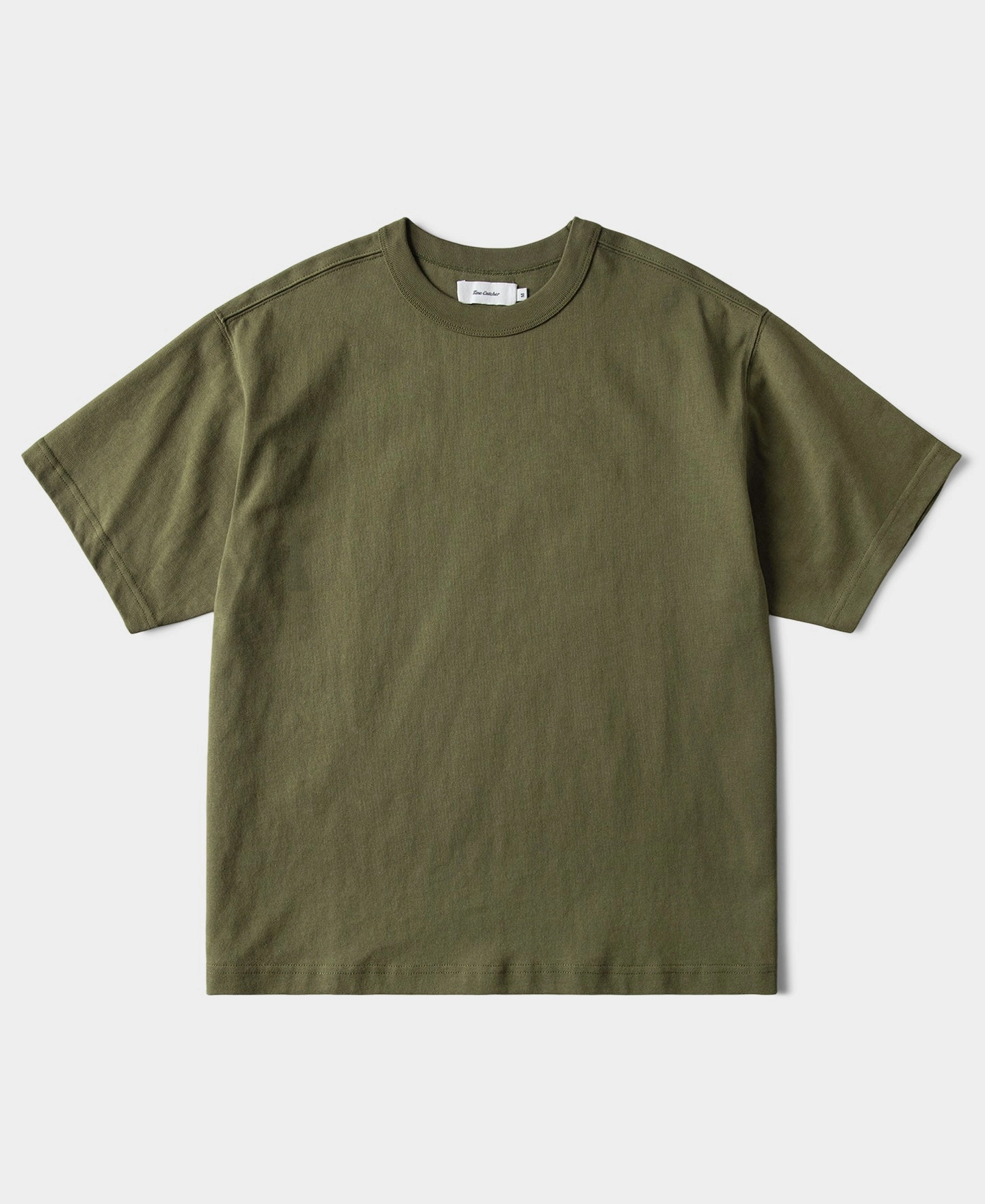 1900s Heavyweight Cotton Jersey Boxy T-Shirt - Olive Chic Breathable Waistband