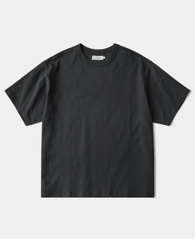 Micro Perforated Fabric 1900s Heavyweight Cotton Jersey Boxy T-Shirt -  Vintage Black