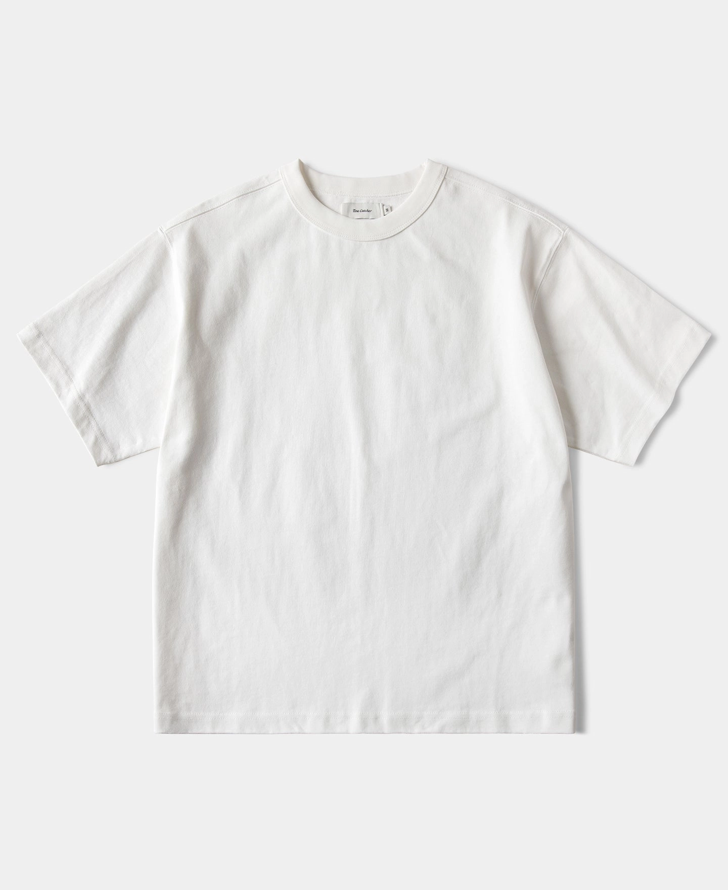 1900s Heavyweight Cotton Jersey Boxy T-Shirt - White Vintage Wash Effect MoistureWicking