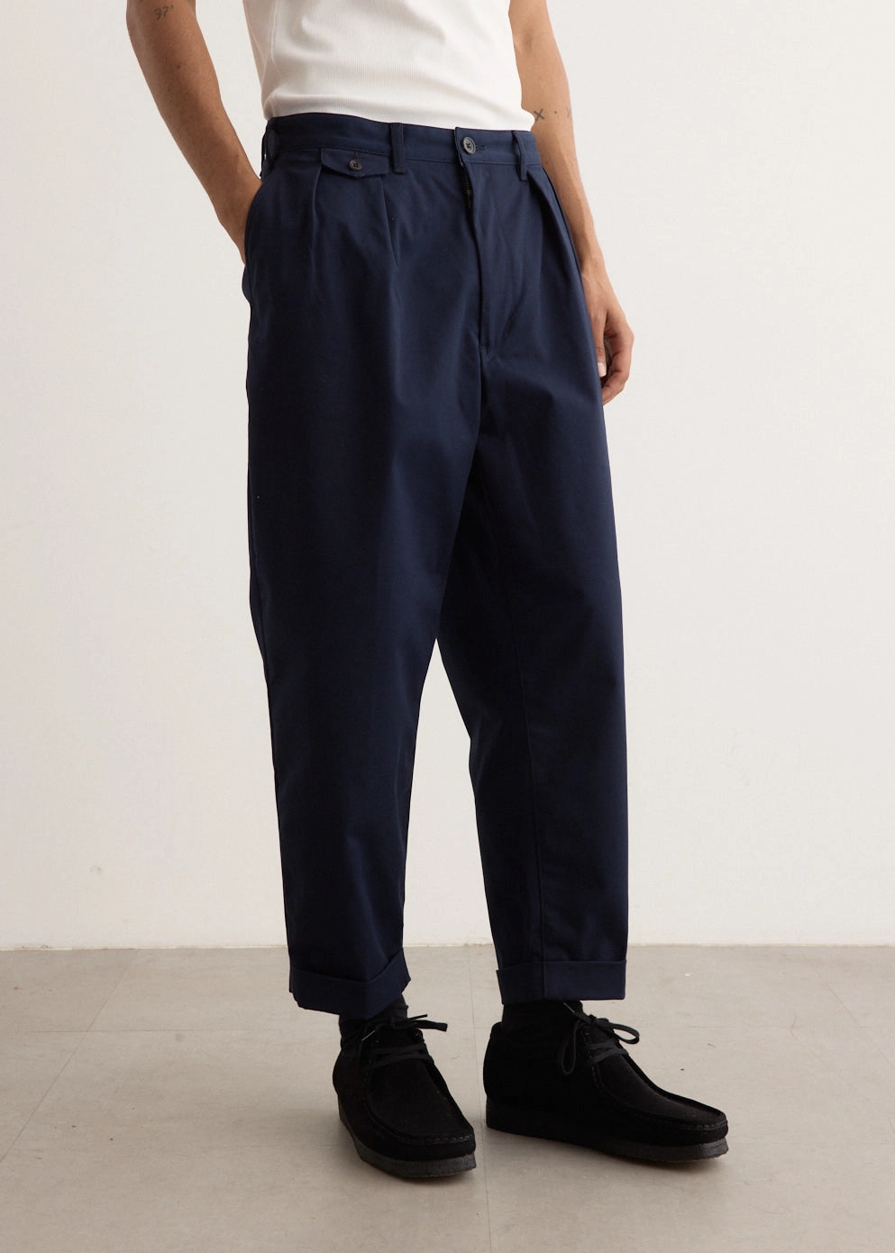 2 Pleats Twill Pants Minimalist Fit