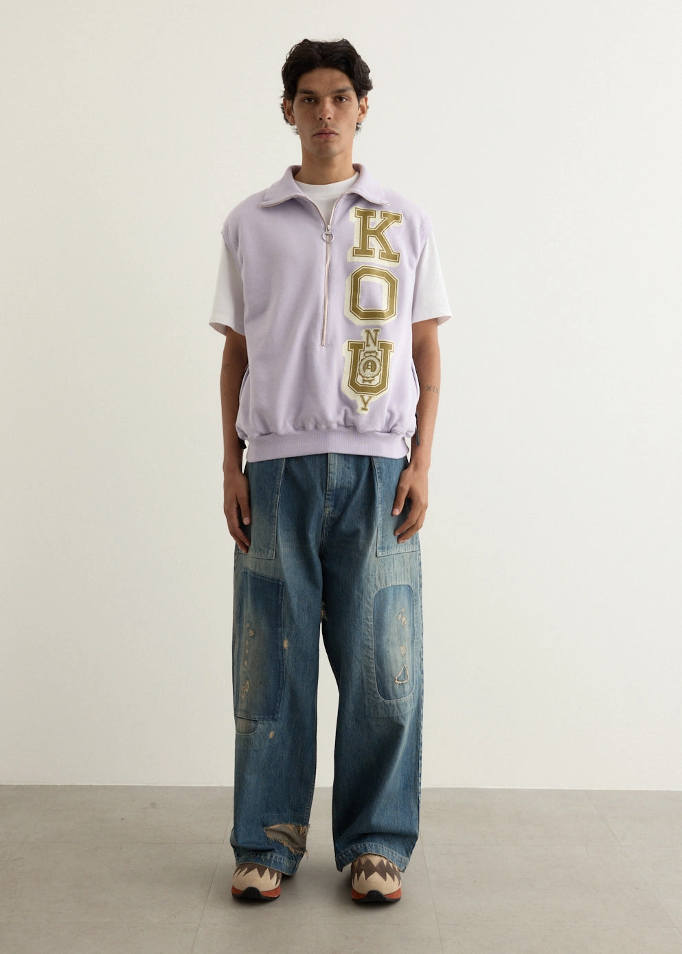 Outdoor Layers 30/-SWT Knit Half Zip Vest (KO.U)