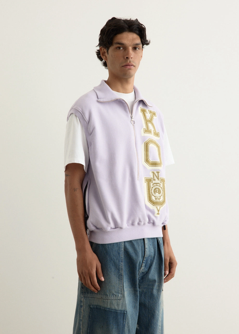 relaxed shape Stretch Flex 30/-SWT Knit Half Zip Vest (KO.U)