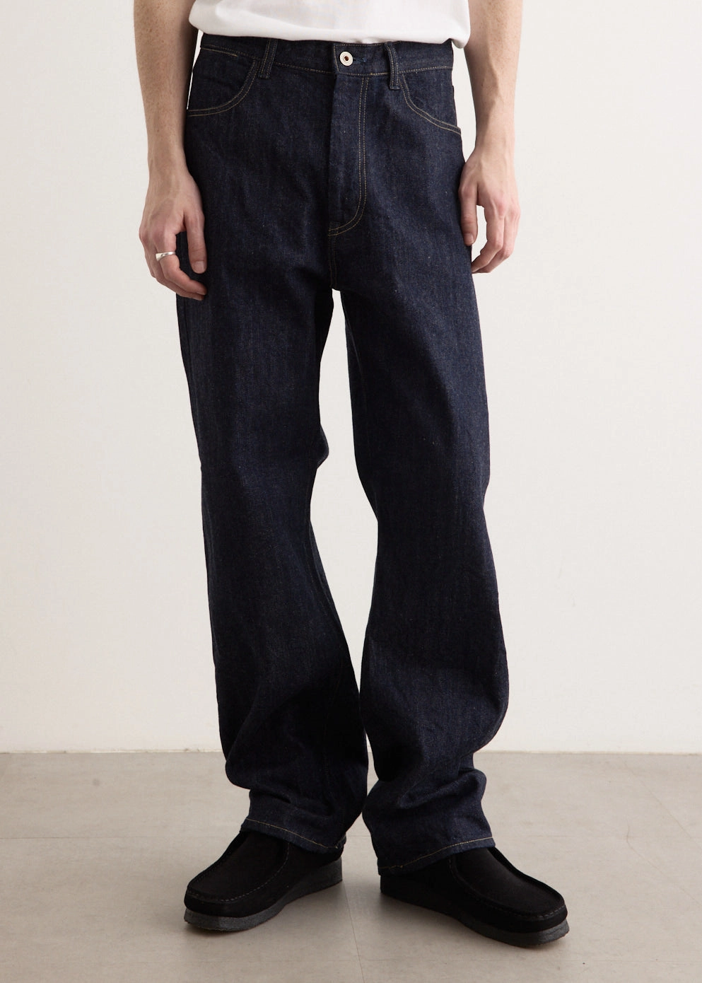 5 Pocket Denim Pants Couple Look Smooth