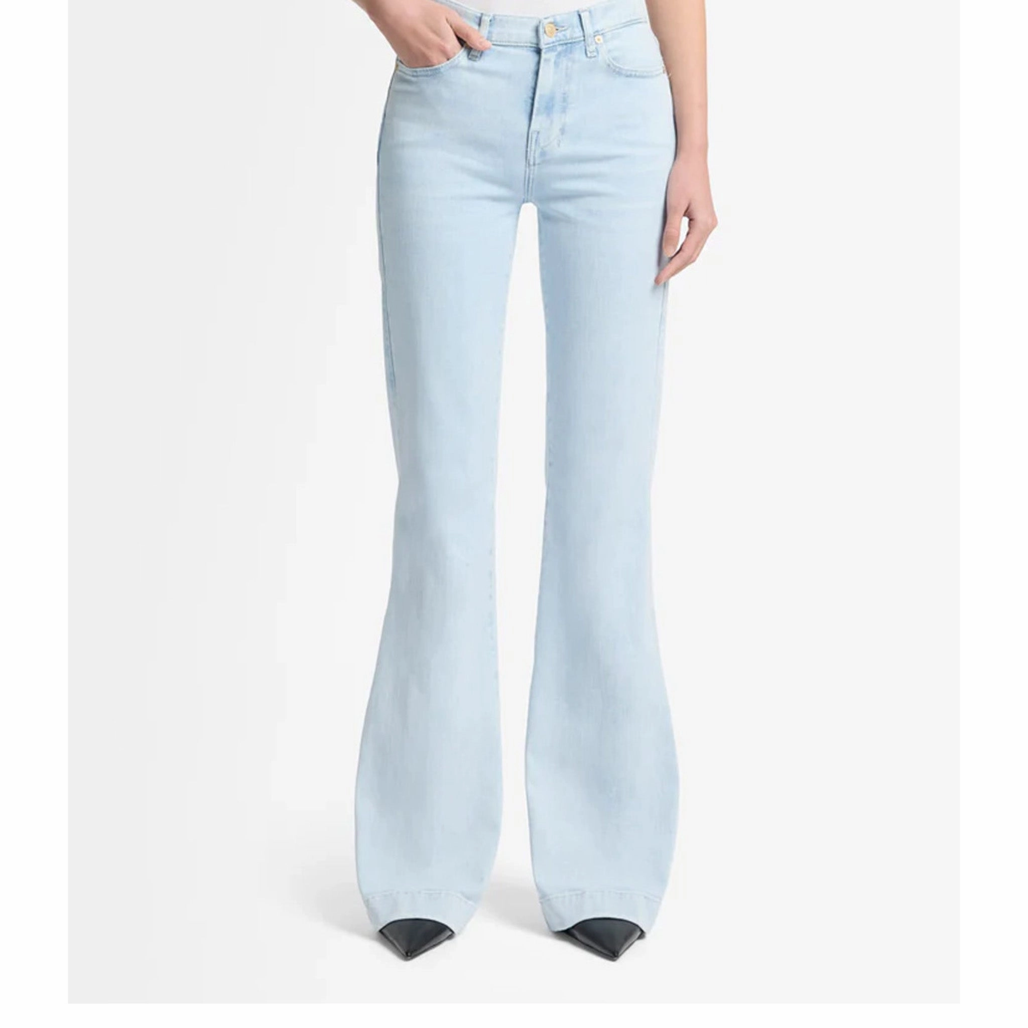 7 For All Mankind Light Pink Stitched Dojo Jeans Universal Fit Sizing