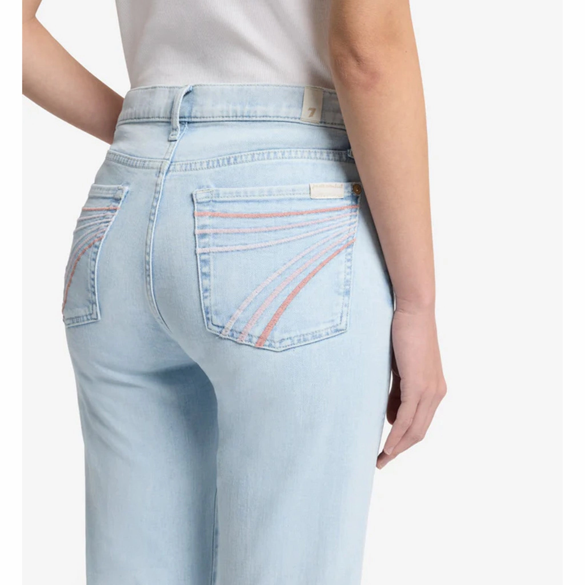 7 For All Mankind Light Pink Stitched Dojo Jeans Trendy Sunny Vibes Odor Control Tech
