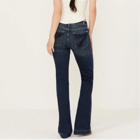 Layer Staple Street Fashion Breathable 7 For All Mankind Women's Dark Wash ATF Trouser