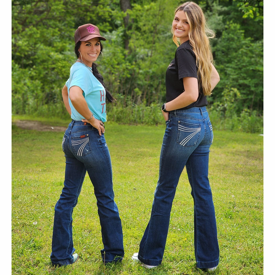 Artist Vibe Work Meeting Casual Everyday Confidence 7 For All Mankind Women's Med Wash Silver Stitch Dojo