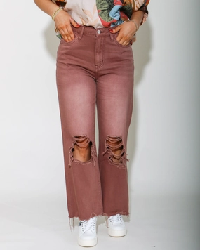 Teen Outfit Bold Urban Explorer 90s Vintage Crop Flare Jeans in Chocolate