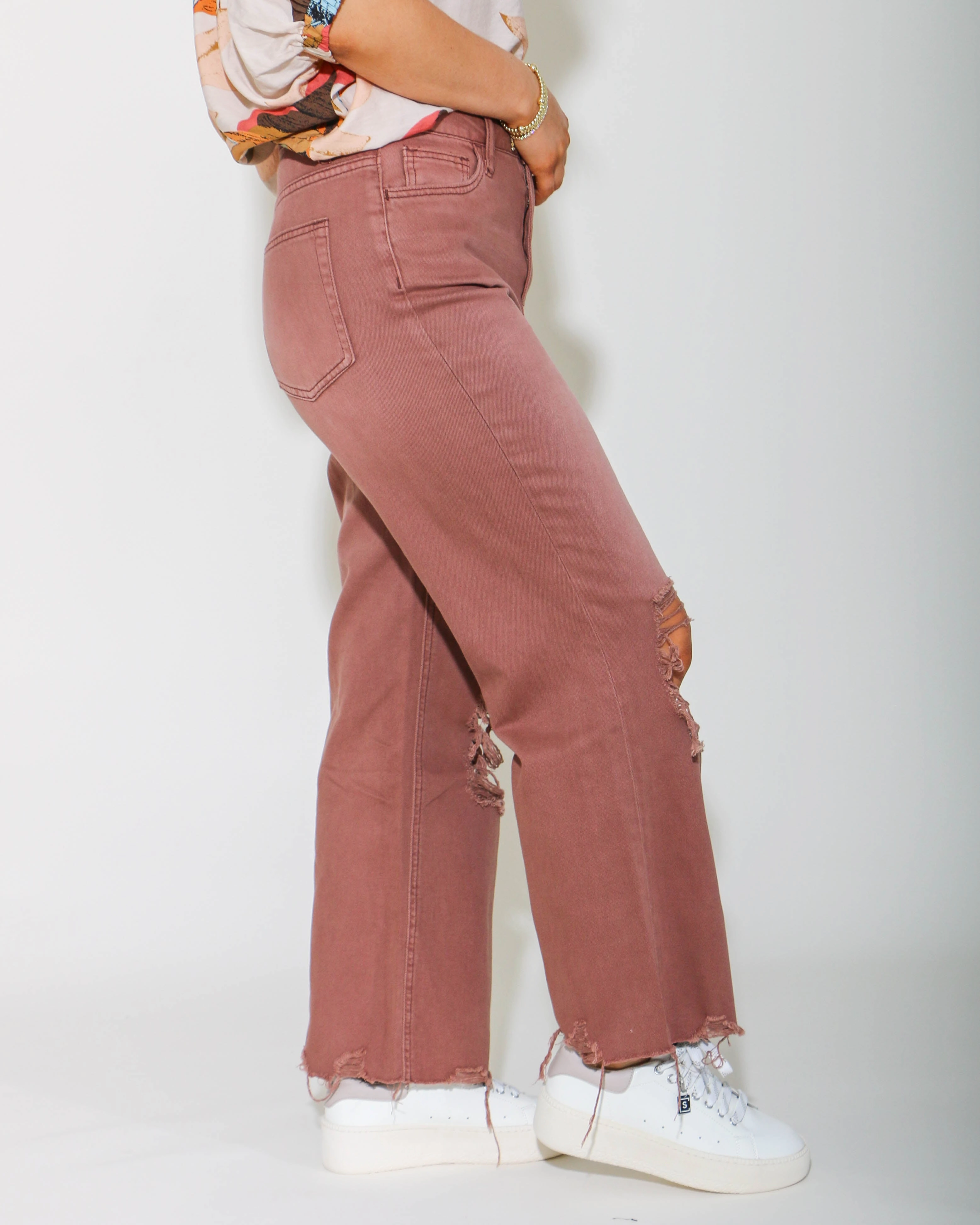 Soft Touch 90s Vintage Crop Flare Jeans in Chocolate