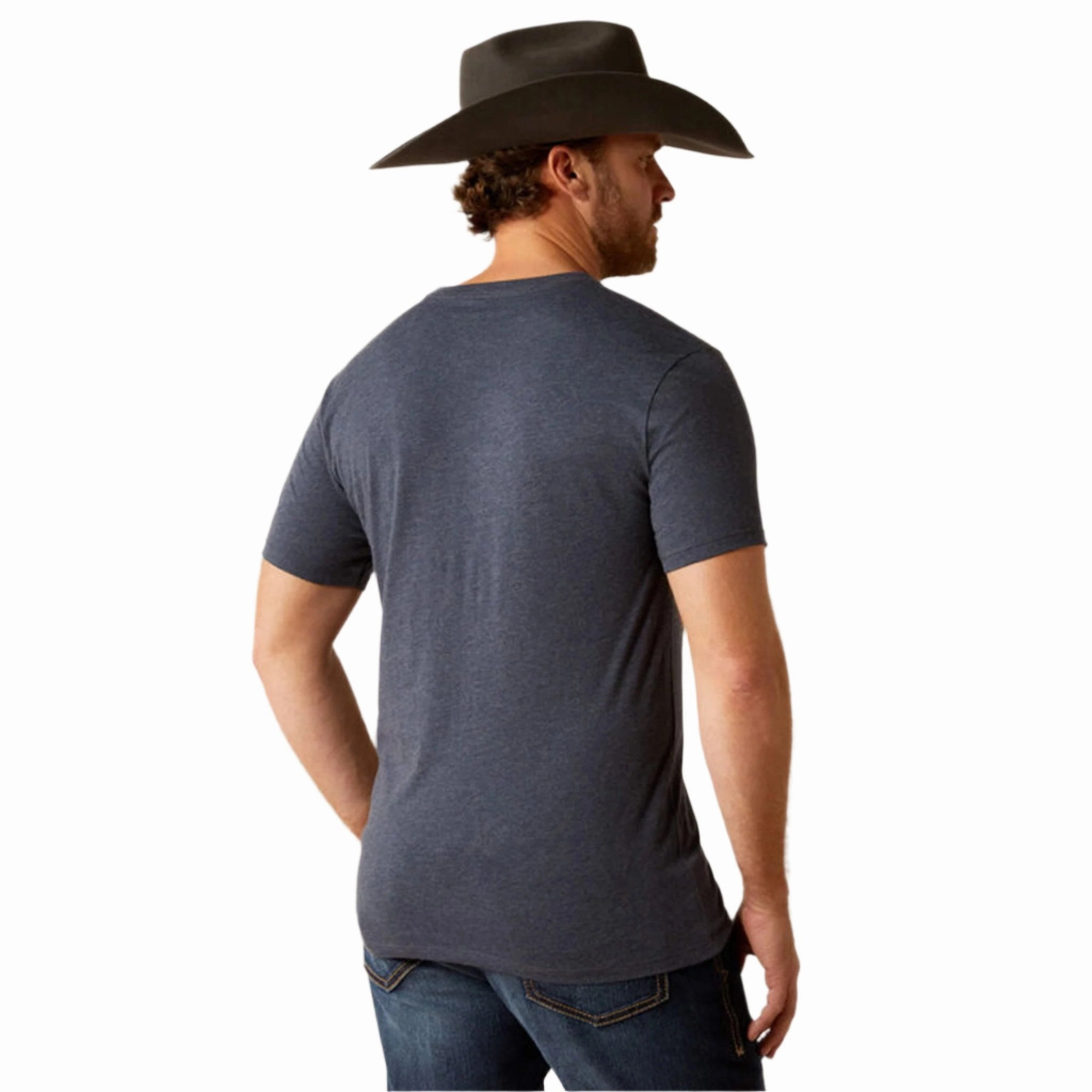 Fashion staples Ariat Men's Navy Made to Last Bronco Tee