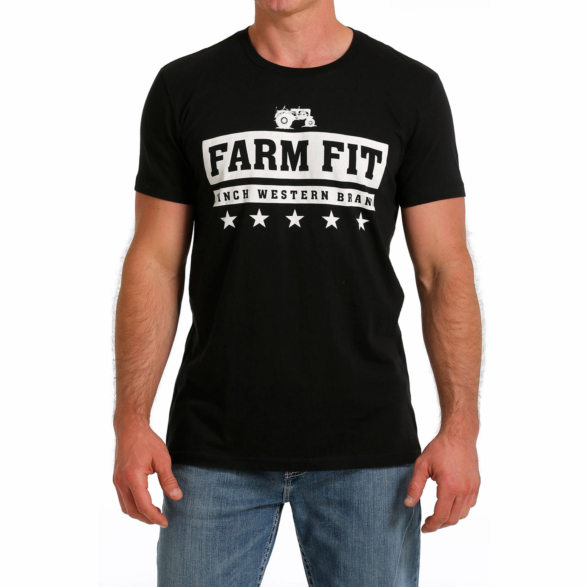 Casual Fit Cinch Men's Black Farm Fit Tee