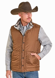 Windproof Closure Bonded Seam Construction Panhandle Slim Grey & Aztec Reversible Vest