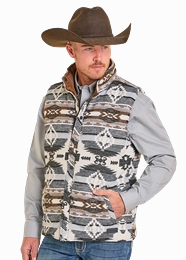 Panhandle Slim Grey & Aztec Reversible Vest Sustainable Packaging