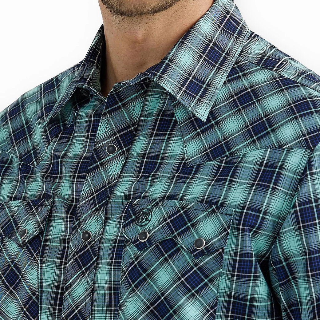 Anti Static Treatment Street Wear Wrangler Men's Retro Modern Fit Pearl Snap