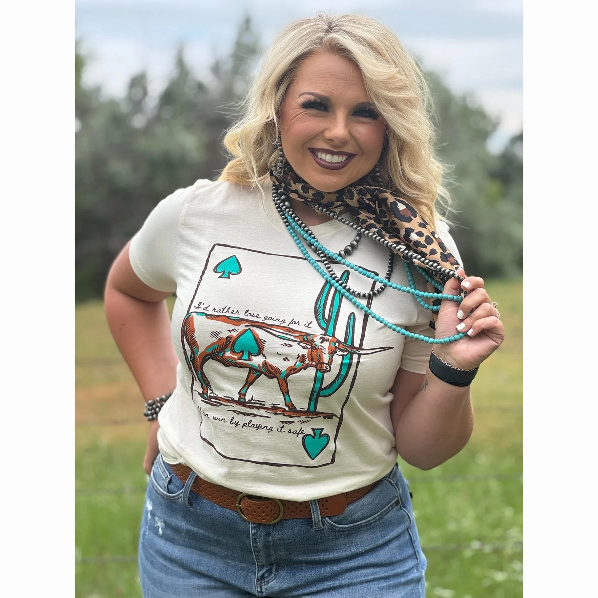 Texas True Threads Women's Longhorn T-Shirt Flexible Ribbed Cuffs