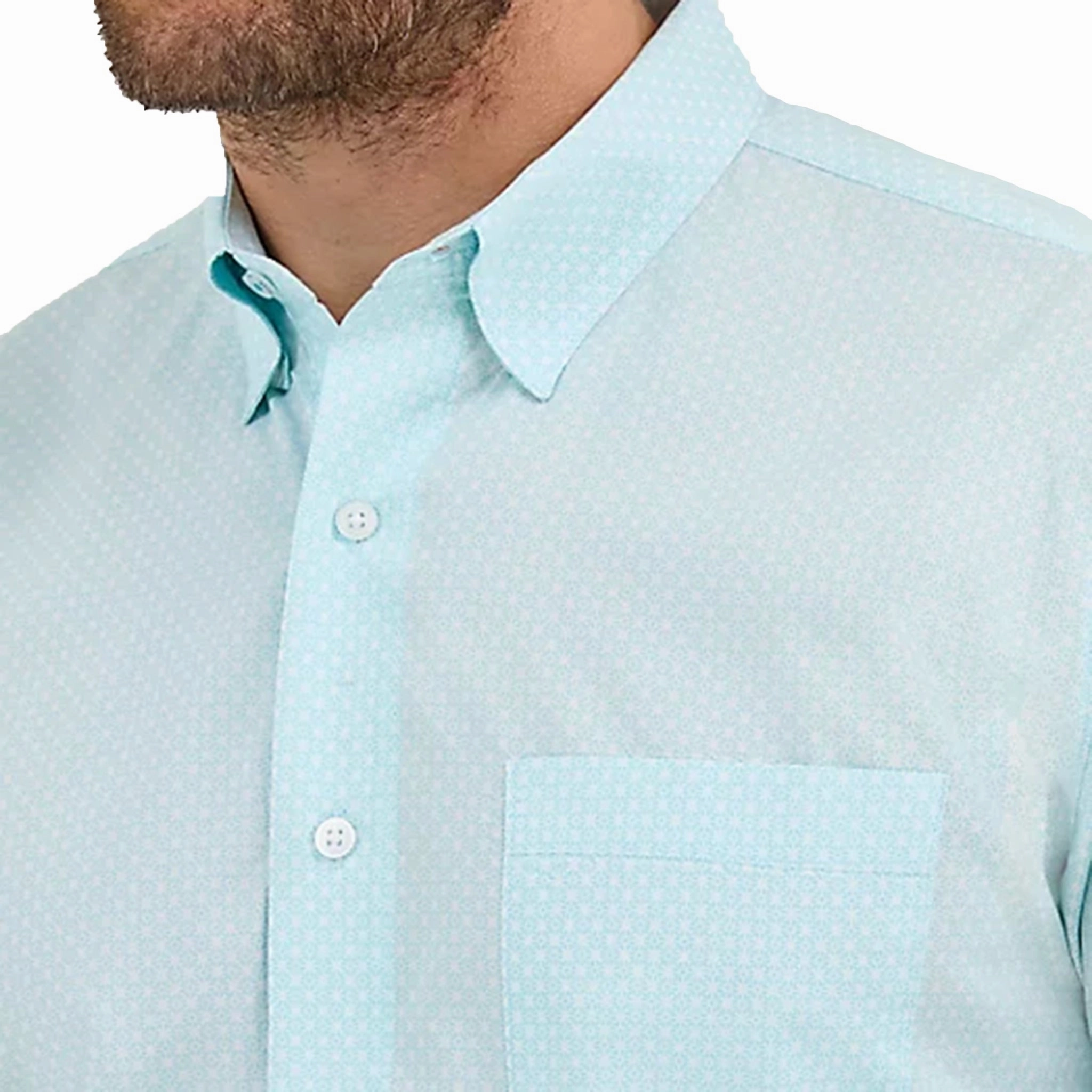 Organic Cotton Wrangler Men's Cody Johnson Aqua Blue Long Sleeve