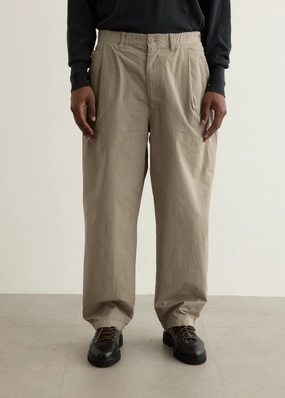 Simple Utility Relaxed Look Garment-Dye Deep Tuck Pants