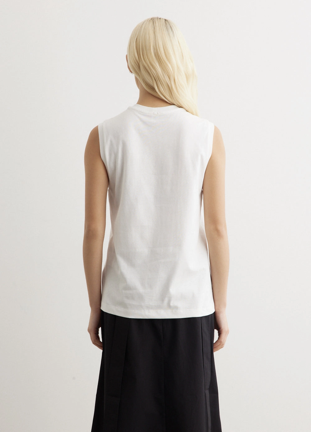 Durable Ribbed Hem Slim Fit Design Relaxed Sleeveless Tee