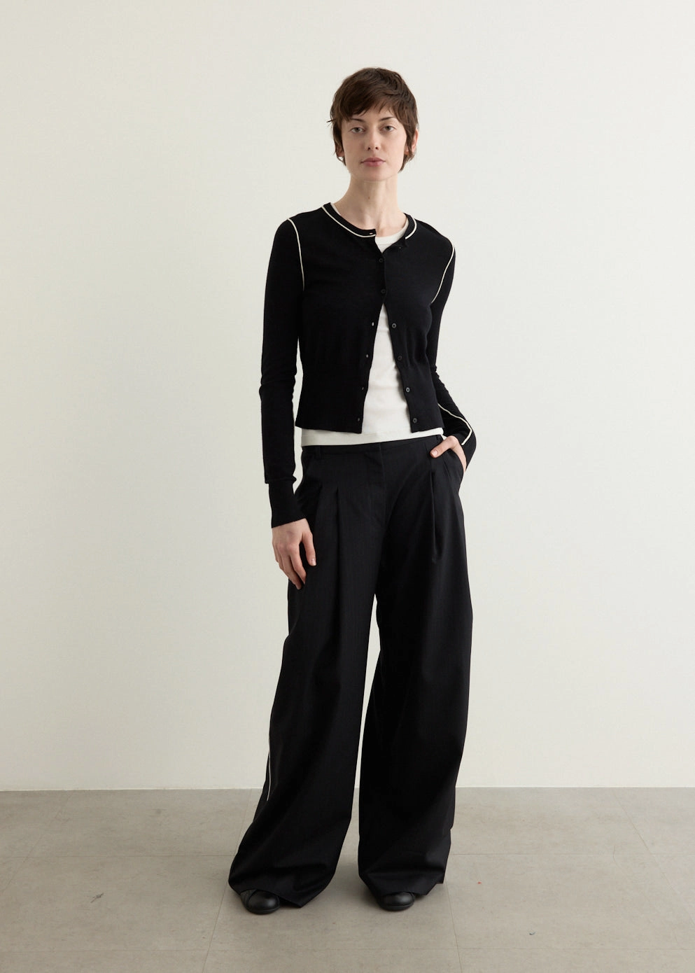 Side Stripe Homme Pants Relaxed Lines