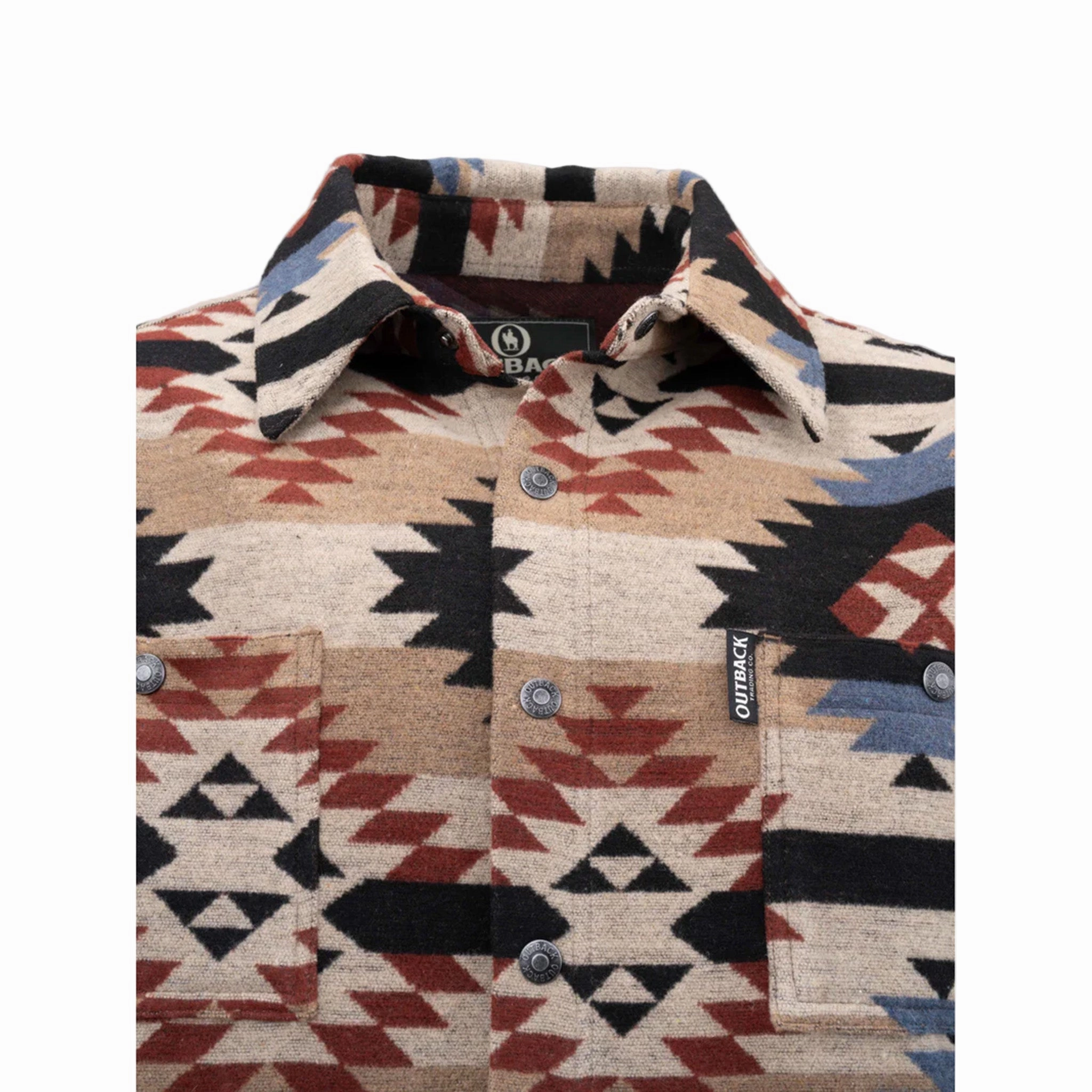 ripstop fabric Outback Men's Tan and Black Aztec Shirt Jacket
