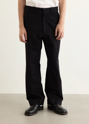 Simple Silhouette Smooth zipper closure Post Work Twill Pants