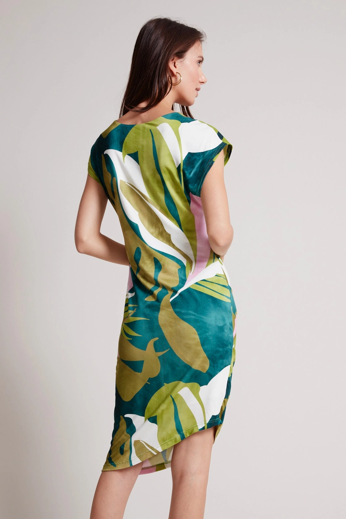 Knit Warm Tammy Bodycon Dress - Green/Pink