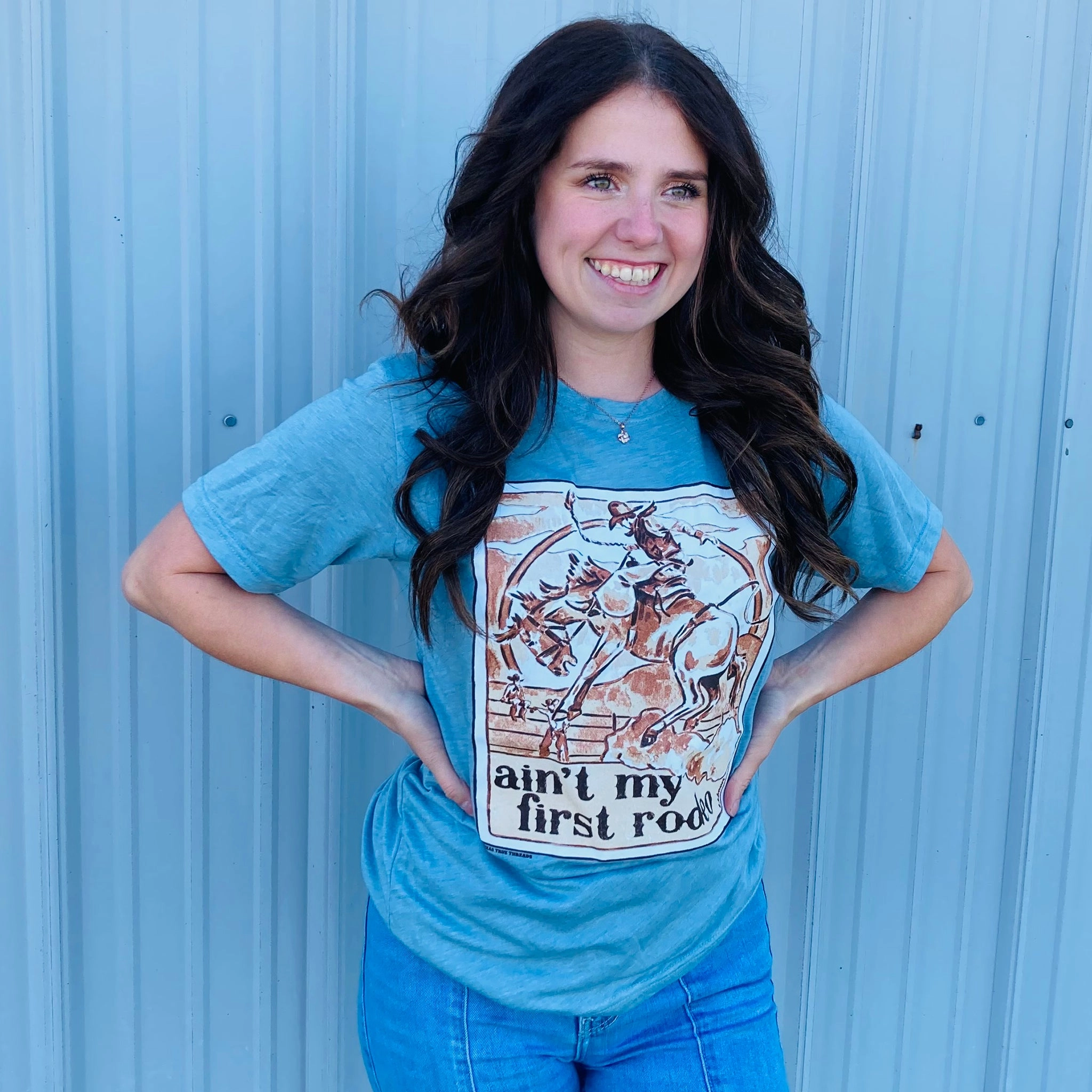 Relaxed Tee Flexible Cuffs Aint My First Rodeo Tee