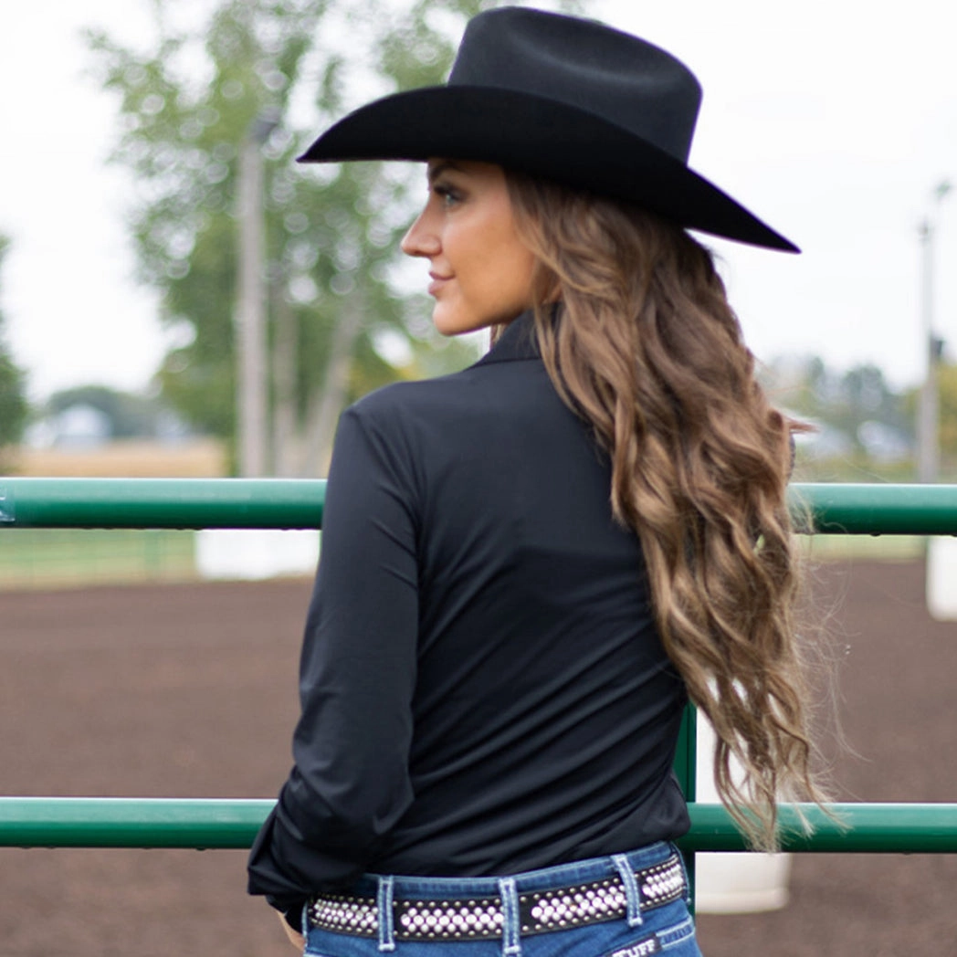 MicrofiberTech Cowgirl Tuff Black Button Up