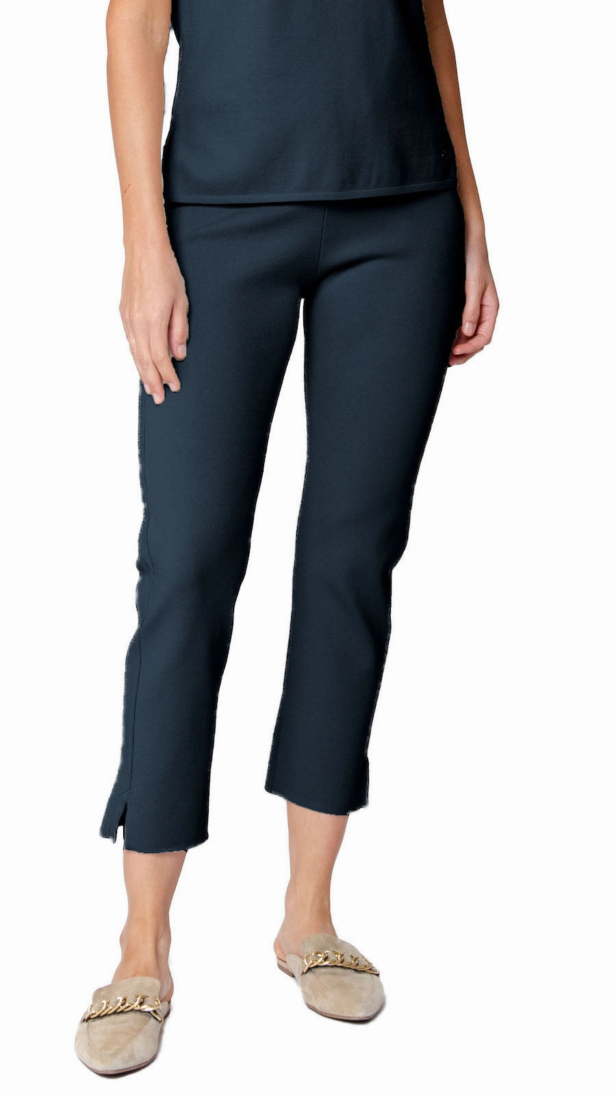 Alice Milano-Knit Slim Leg Pants - Dark Navy Stretch Fit Wear Dark wash