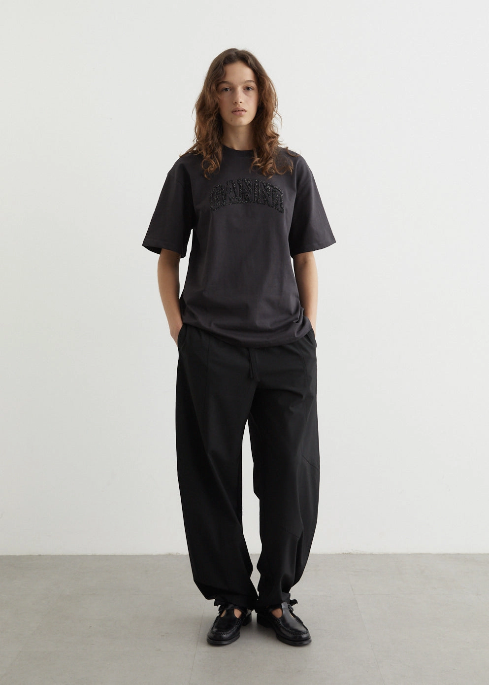 Drapey Melange Elasticated Waist Pants Casual Flex Sport Fit