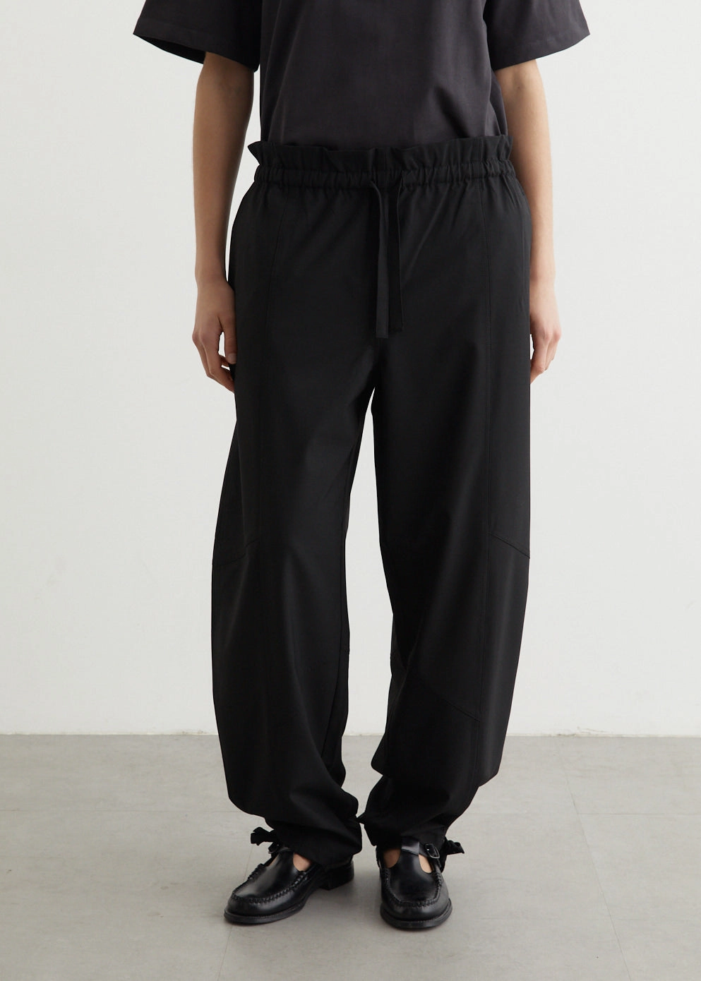 High Stretch Fit Layer-Friendly Fit Drapey Melange Elasticated Waist Pants