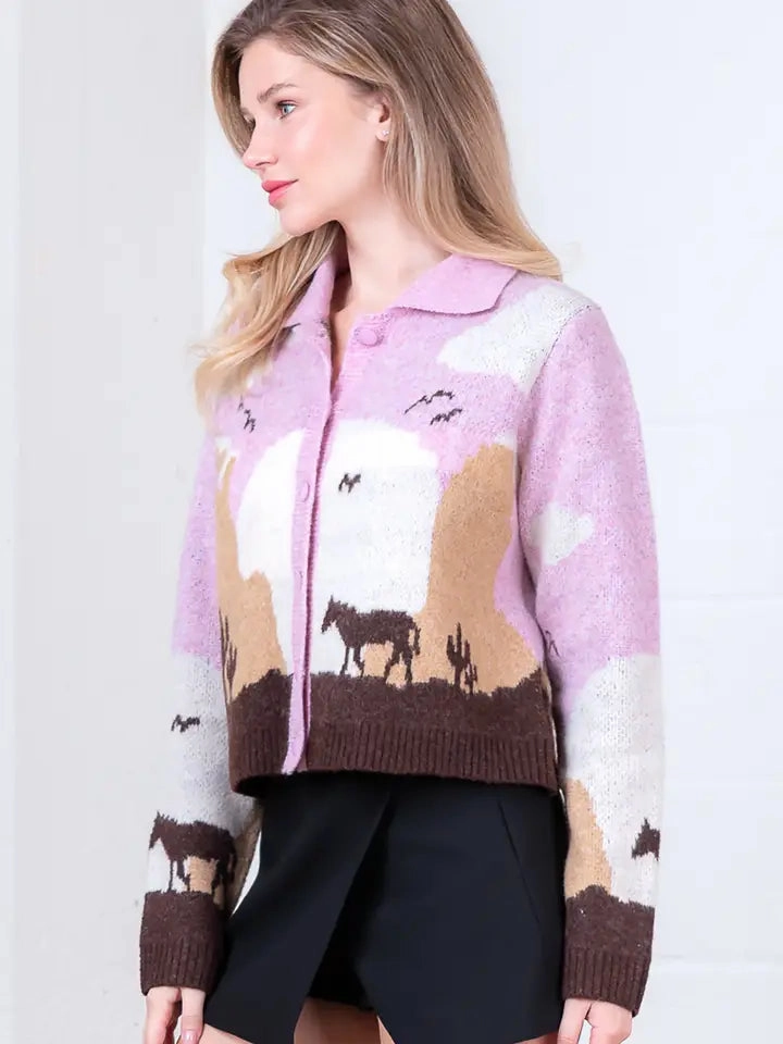 LightweightTexture Western Knit Cardigan- 2 Colors!