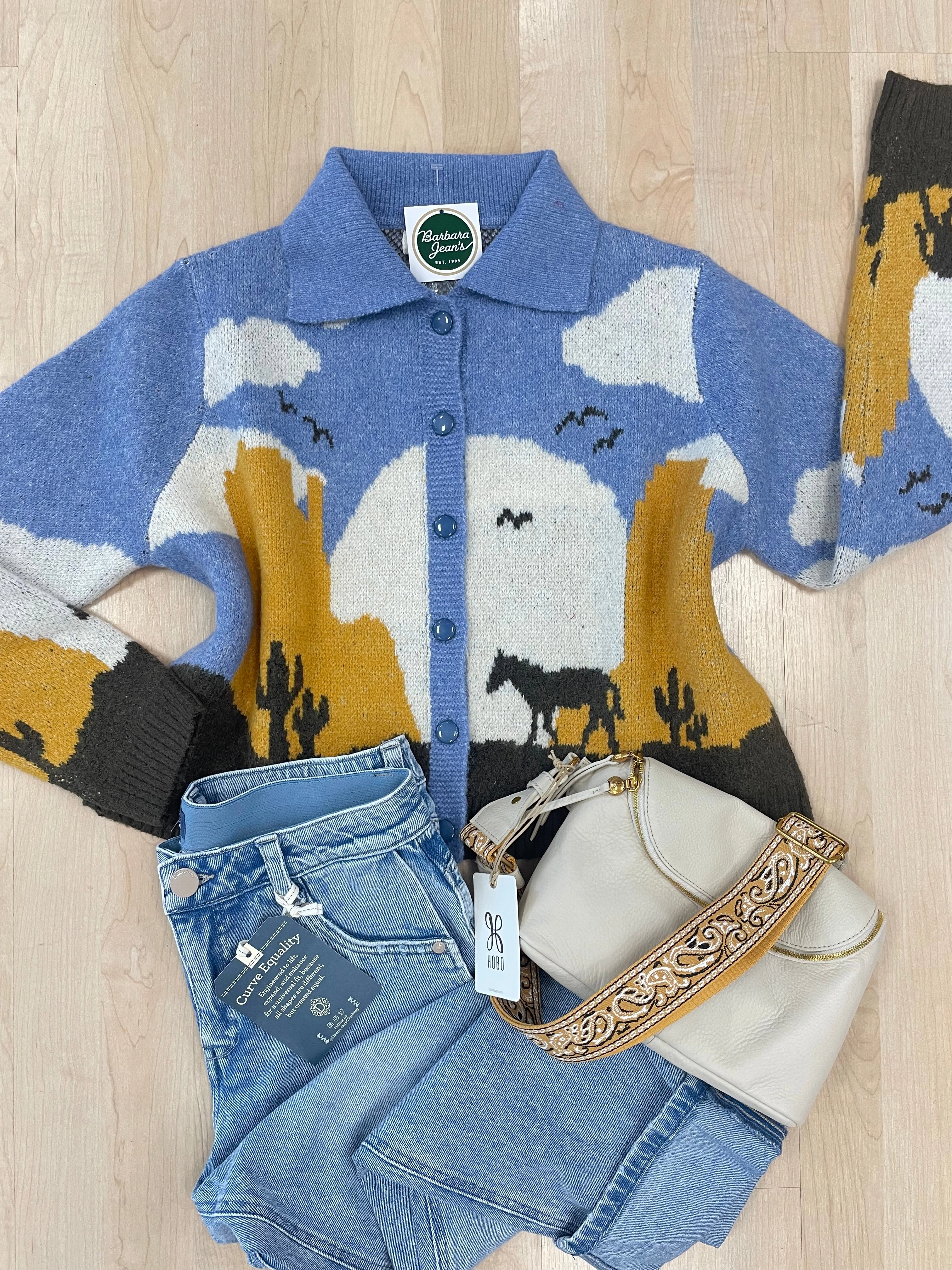 Western Knit Cardigan- 2 Colors! Eco Dye Process