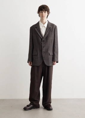 Fashion Use Plaid Decorative Cloth 3 Buttons Jacket