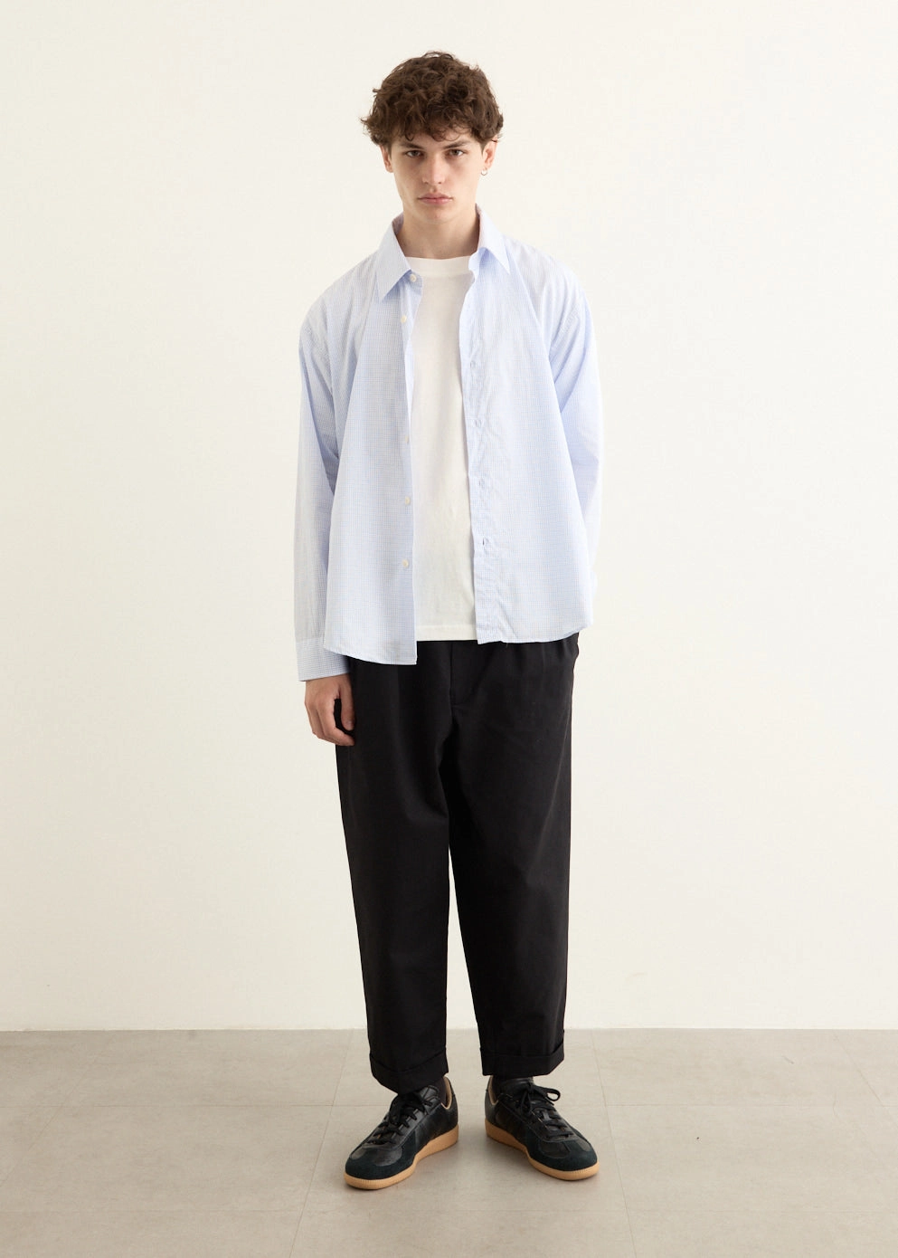 2 Pleats Twill Pants Adjustable Belt Loops