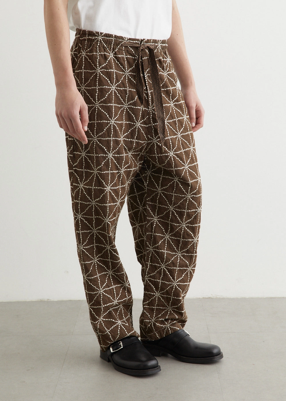 Flexible Seam Rugged Wear 8oz Color Denim FOLK-DOJO Embroidery EASY Pants