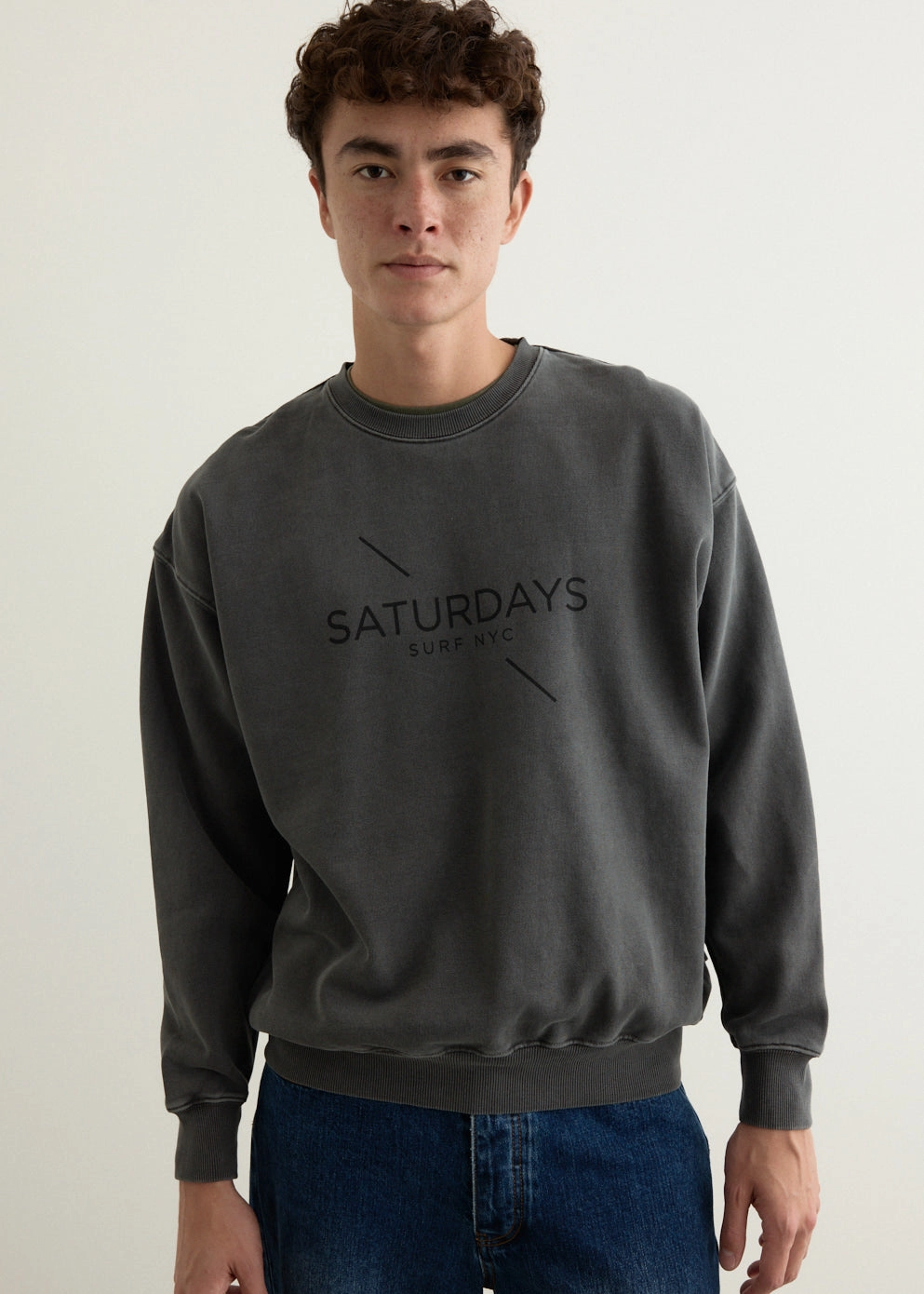 Bowery Pigment Dye Surf Sweatshirt Performance Wear Relax Fit Design