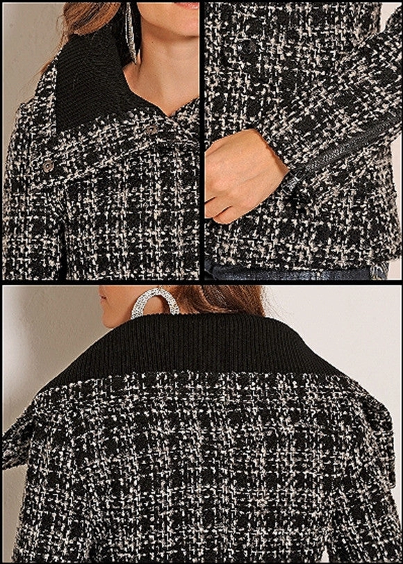 SeamlessShoulderPanels Panhandle Women's Black/Grey Wool Jacket