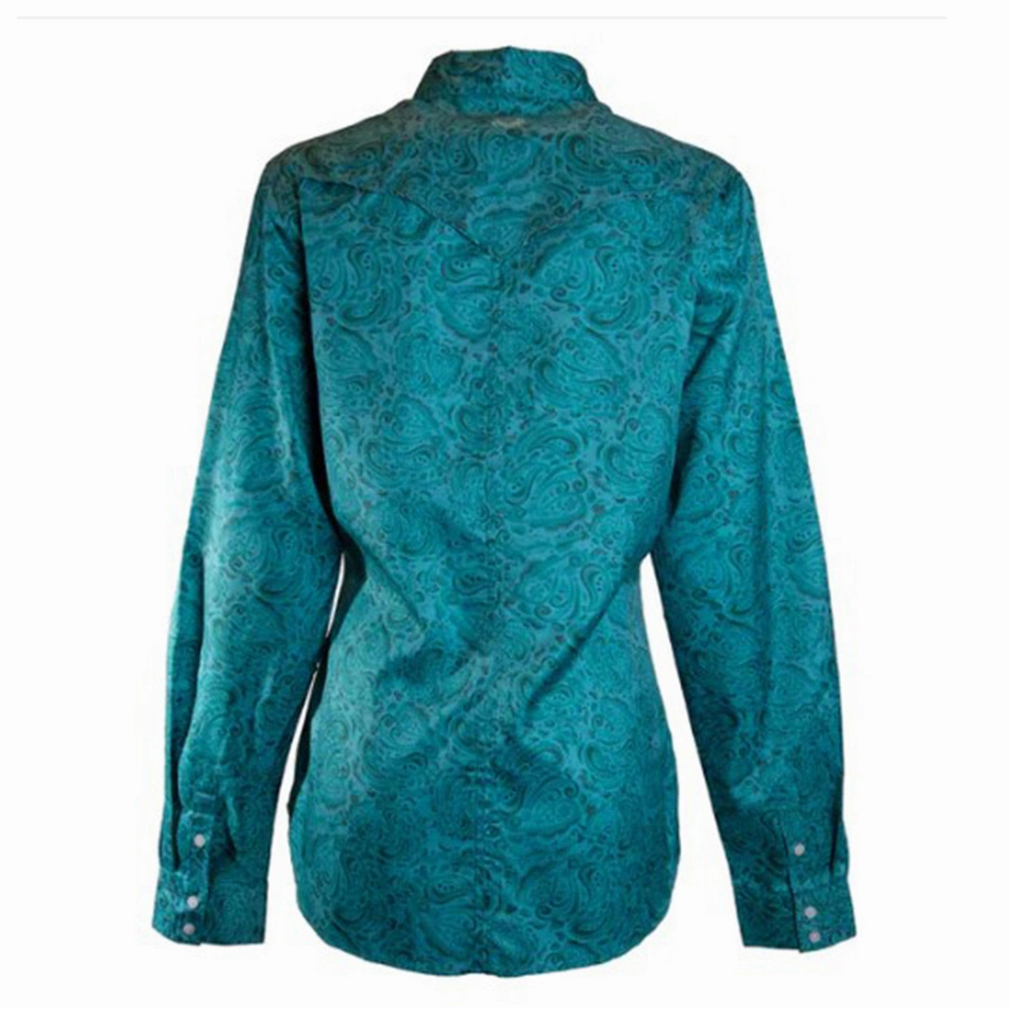 Hooey Women's Teal Floral Sol Competition Shirt NonRestrictive Fit Breathable Lining