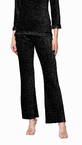 Casual Edge Amanda Boot Leg Shimmery Pants - Black Shimmer