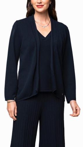 Cold Weather Fashion Amy Shawl Collar Cardigan - Dark Navy