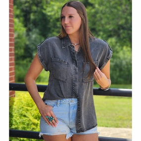 Andree Women's Charcoal Denim Shirt ResilientStretch