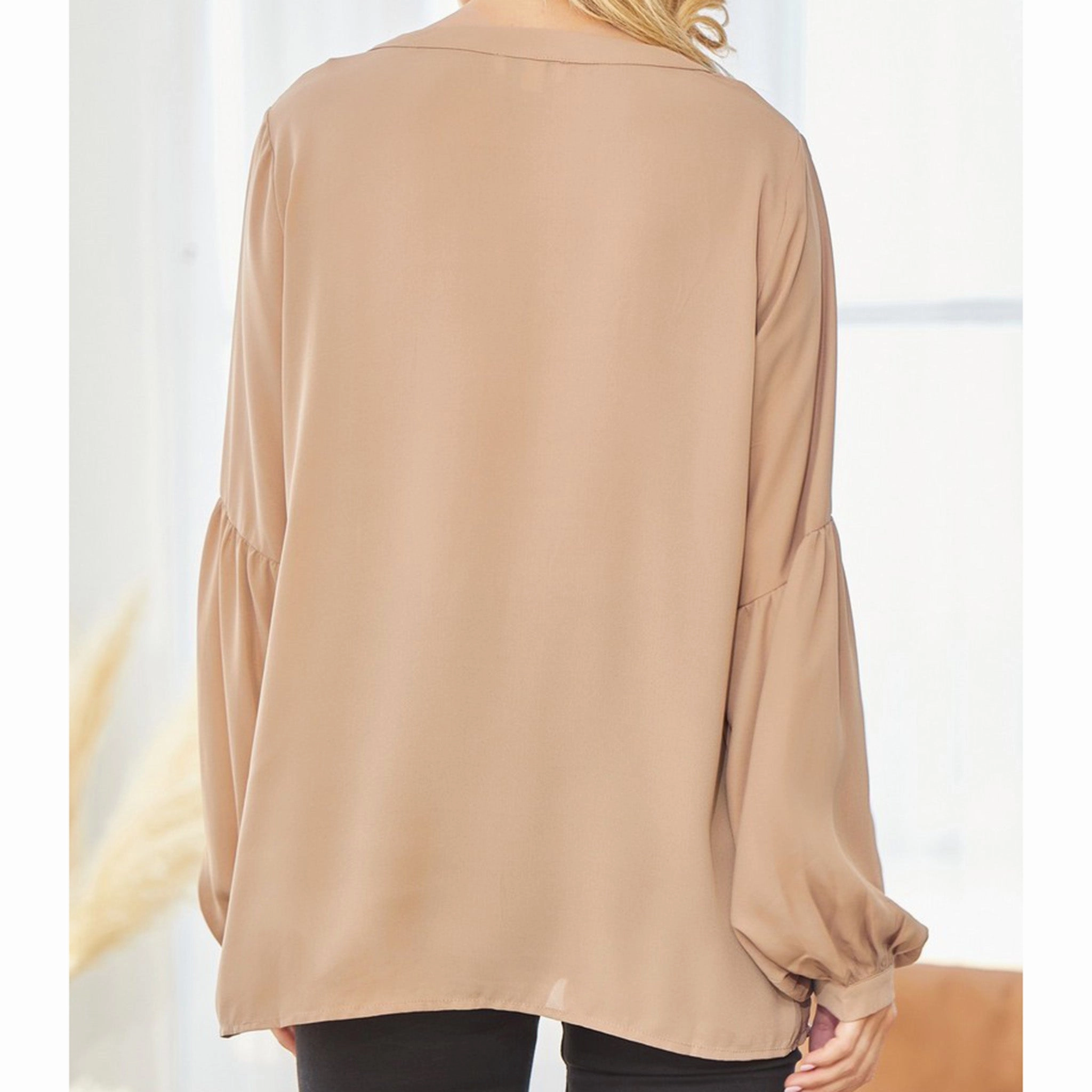 Andree Women's Mocha Blouse NonIrritating DoubleStitched Hem