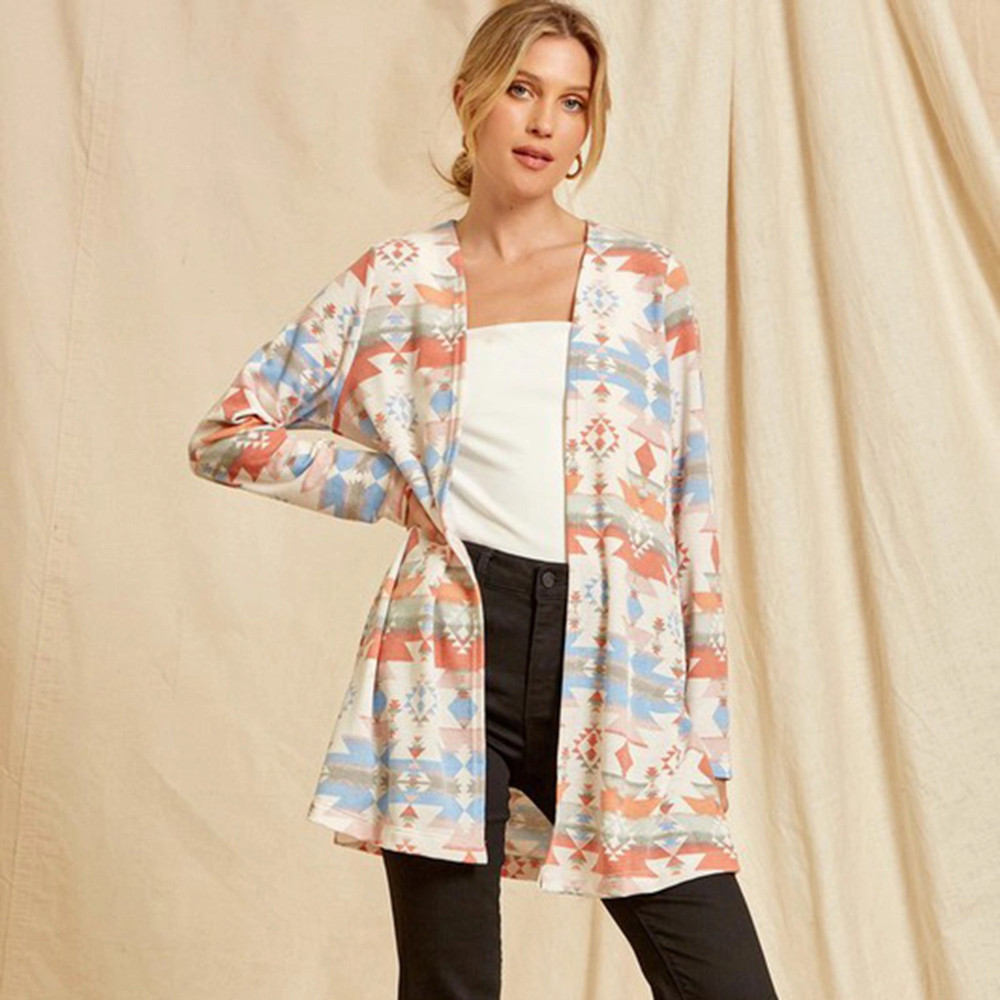 Andree Women's Multi Aztec Cardigan MoistureWickingMaterial