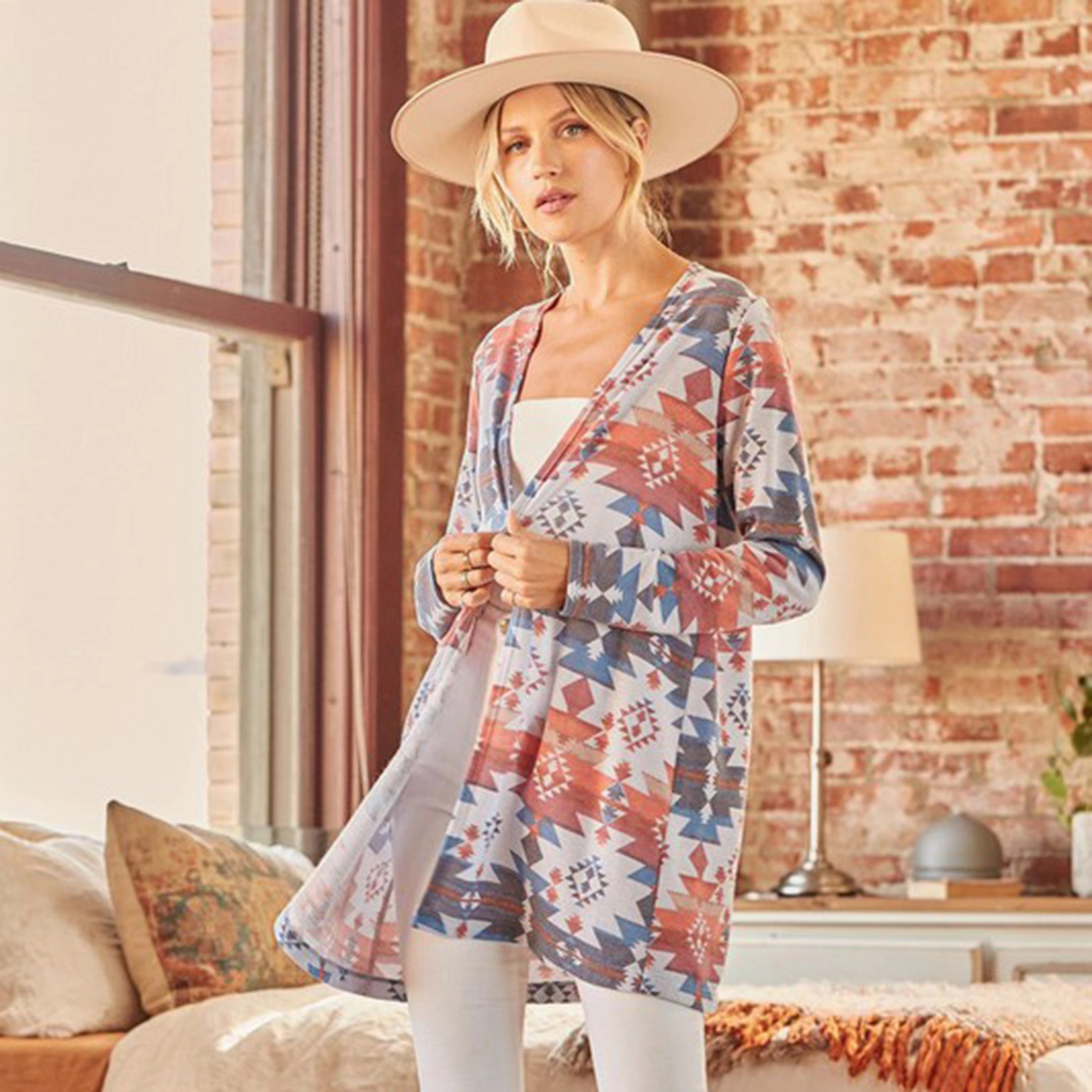 Andree Women's Multi Aztec Cardigan Sporty Design